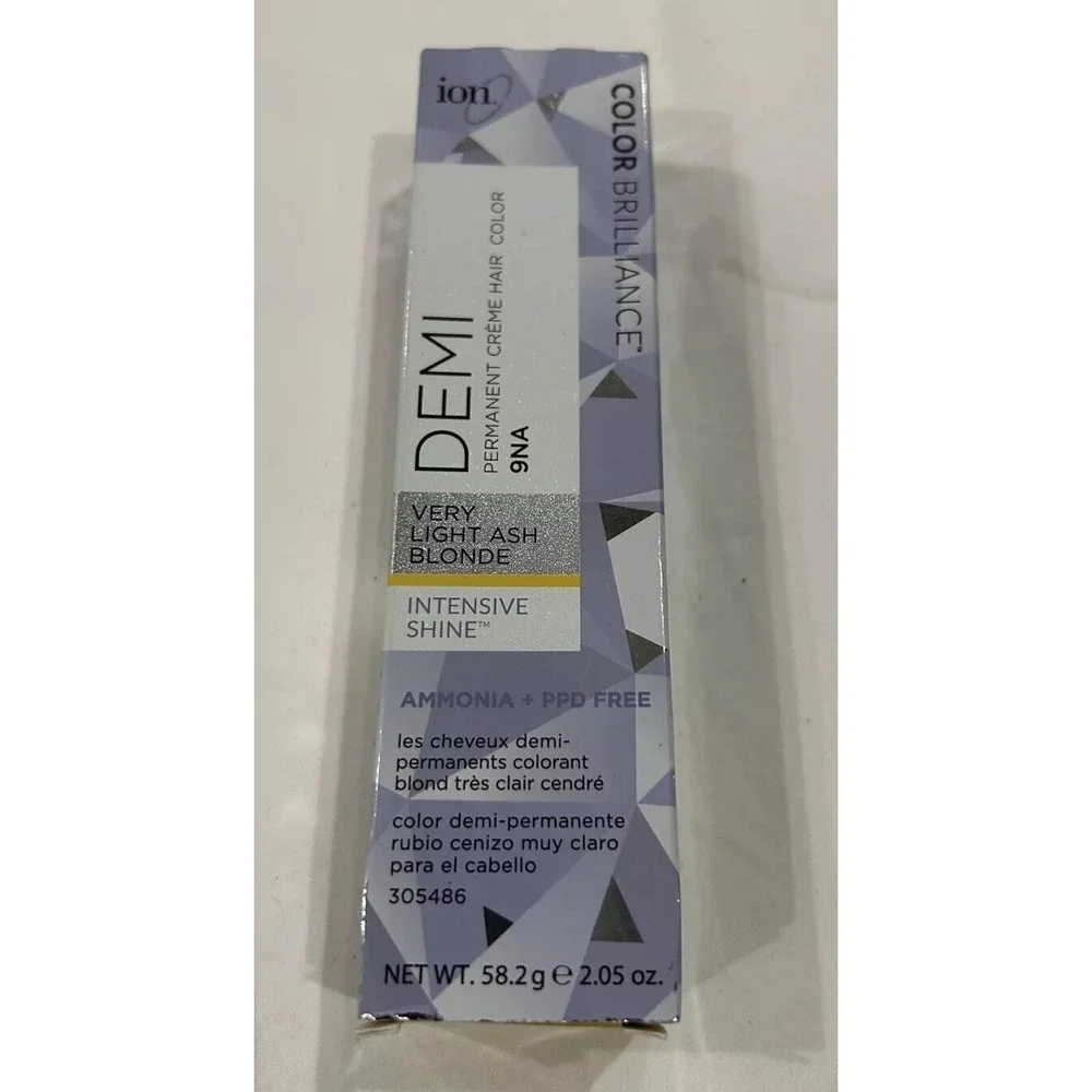 Ion Hair Color Brilliance Demi Permanent Creme 9NA Very Ash Light Blonde 2 Packs